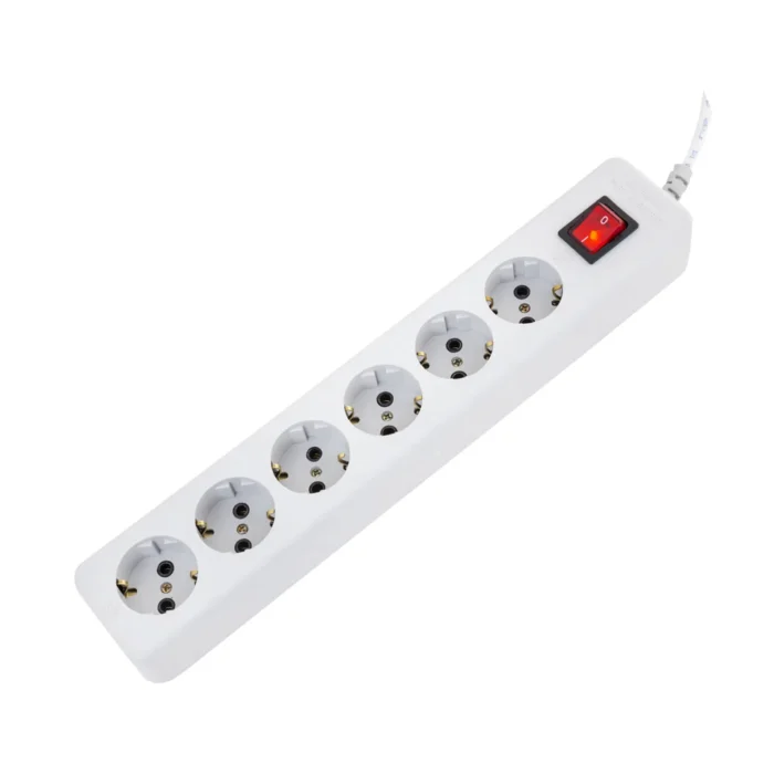 چندراهی 6خانه ارت دار با کلید با کابل ۳ متری مدل نیک پارت الکتریک - Image 1