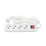 چندراهی 4خانه بدون ارت با کلید با کابل ۱٫۸ متر مدل نیک پارت الکتریک