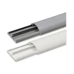 داکت نیم گرد زمینی پشت چسب دار 75*20 طوسی و سفید ساده دانوب