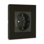 پریز برق ارت محافظ دار توکار دلند آسا مشکی - Image 2