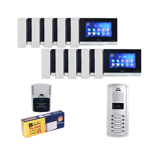 erf-3657 پکیج کامل آیفون تصویری 10 واحدی تابا TVD-1070PRO - Image 1